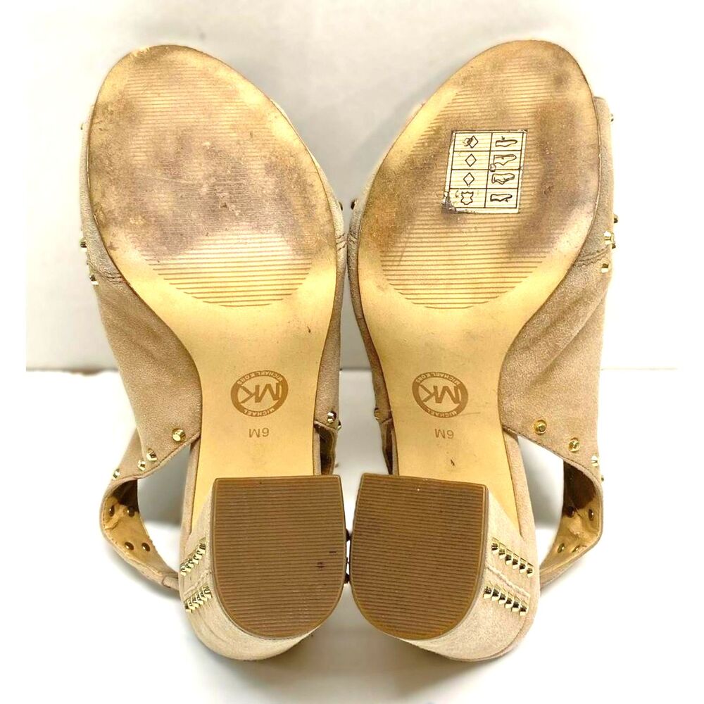 Michael Kors Studded Peep Toe Slingback Heels Women's Size 6M - Picture 6 of 7